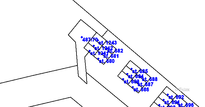 Parcela st. 681 v KÚ Neředín, Katastrální mapa