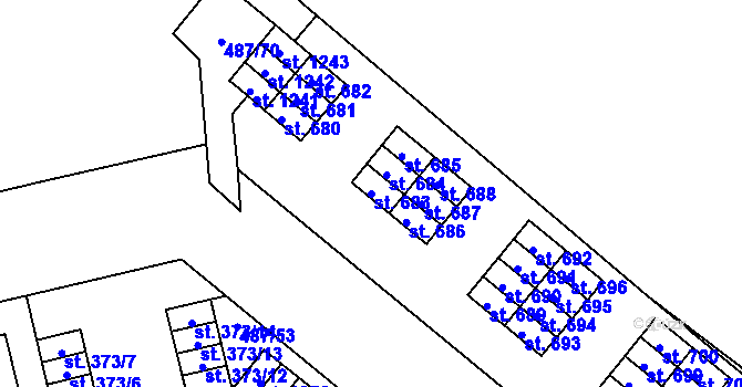 Parcela st. 683 v KÚ Neředín, Katastrální mapa