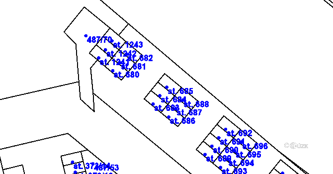 Parcela st. 685 v KÚ Neředín, Katastrální mapa