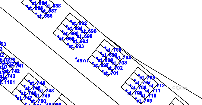 Parcela st. 699 v KÚ Neředín, Katastrální mapa