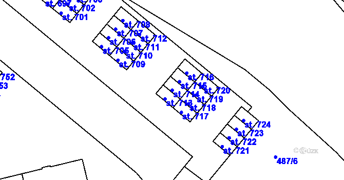 Parcela st. 714 v KÚ Neředín, Katastrální mapa