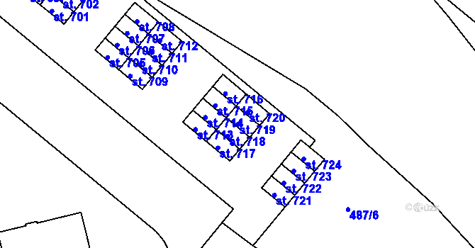 Parcela st. 719 v KÚ Neředín, Katastrální mapa