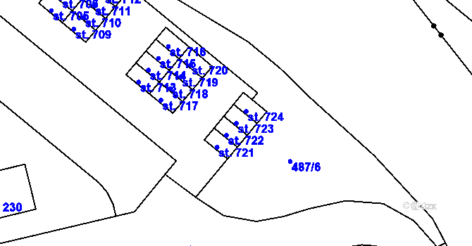 Parcela st. 723 v KÚ Neředín, Katastrální mapa