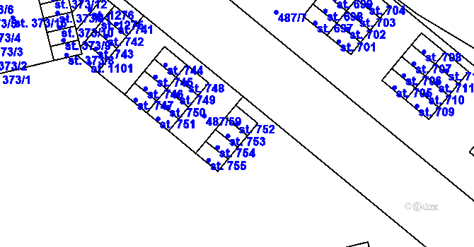 Parcela st. 752 v KÚ Neředín, Katastrální mapa