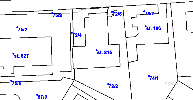 Parcela st. 815 v KÚ Neředín, Katastrální mapa