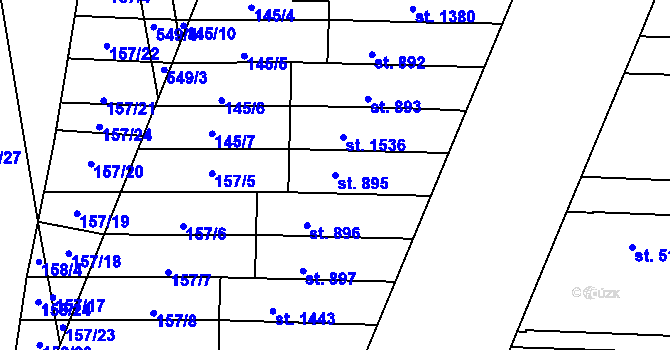 Parcela st. 895 v KÚ Neředín, Katastrální mapa