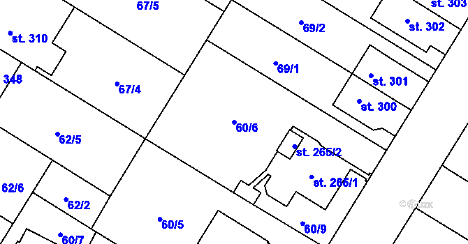 Parcela st. 60/6 v KÚ Neředín, Katastrální mapa