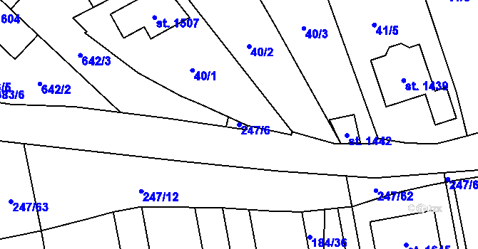 Parcela st. 247/6 v KÚ Neředín, Katastrální mapa