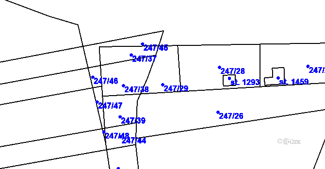 Parcela st. 247/29 v KÚ Neředín, Katastrální mapa