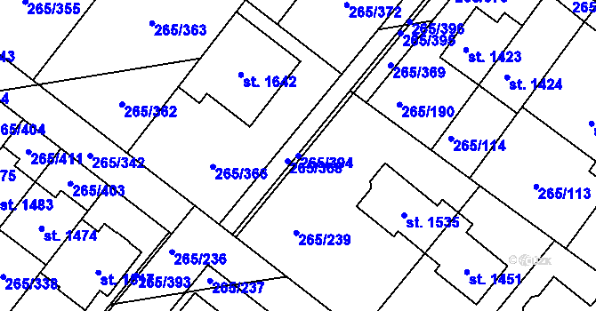 Parcela st. 265/394 v KÚ Neředín, Katastrální mapa
