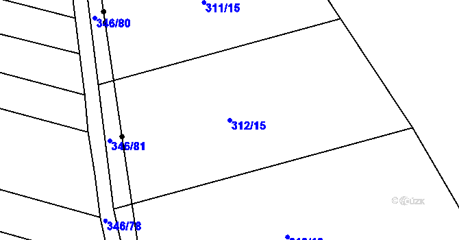 Parcela st. 312/15 v KÚ Neředín, Katastrální mapa