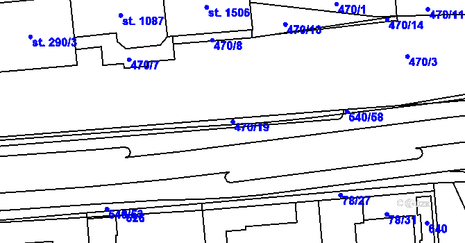 Parcela st. 470/19 v KÚ Neředín, Katastrální mapa