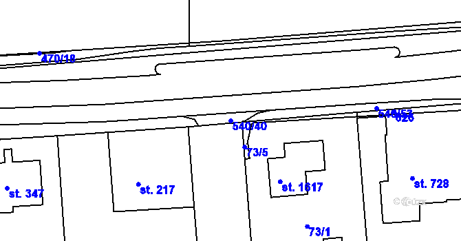 Parcela st. 540/40 v KÚ Neředín, Katastrální mapa