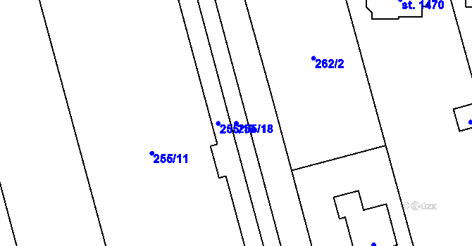 Parcela st. 255/18 v KÚ Neředín, Katastrální mapa