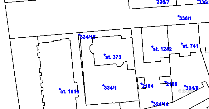 Parcela st. 373 v KÚ Nová Ulice, Katastrální mapa