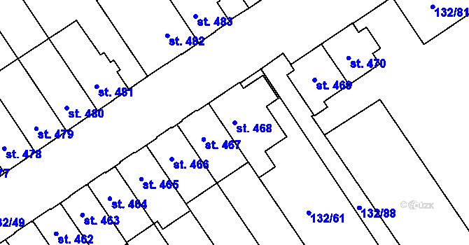 Parcela st. 468 v KÚ Nová Ulice, Katastrální mapa