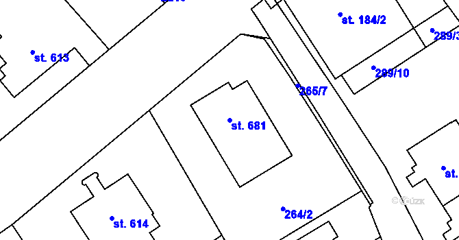 Parcela st. 681 v KÚ Nová Ulice, Katastrální mapa