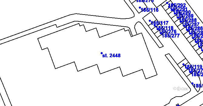 Parcela st. 2448 v KÚ Nová Ulice, Katastrální mapa