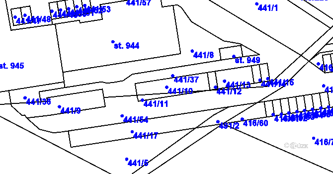 Parcela st. 441/10 v KÚ Povel, Katastrální mapa