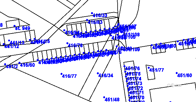 Parcela st. 416/74 v KÚ Povel, Katastrální mapa