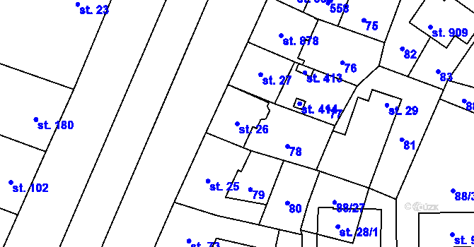 Parcela st. 26 v KÚ Povel, Katastrální mapa