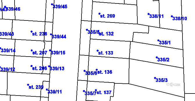 Parcela st. 133 v KÚ Povel, Katastrální mapa