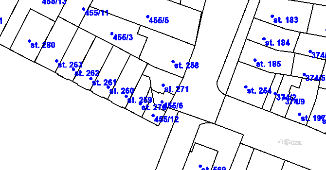 Parcela st. 271 v KÚ Povel, Katastrální mapa