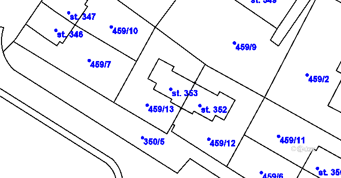 Parcela st. 353 v KÚ Povel, Katastrální mapa