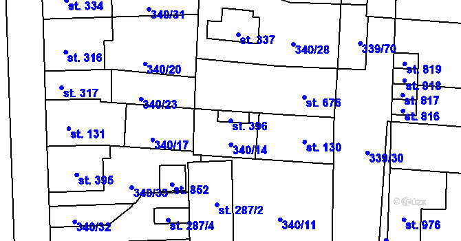 Parcela st. 396 v KÚ Povel, Katastrální mapa