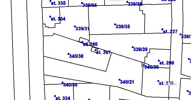 Parcela st. 397 v KÚ Povel, Katastrální mapa