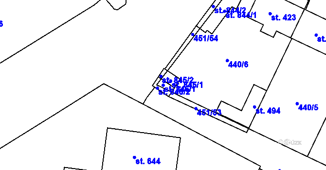 Parcela st. 846/1 v KÚ Povel, Katastrální mapa