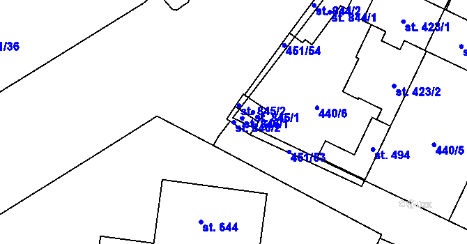 Parcela st. 846/2 v KÚ Povel, Katastrální mapa