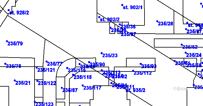 Parcela st. 235/23 v KÚ Povel, Katastrální mapa