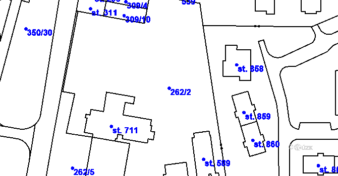 Parcela st. 262/2 v KÚ Povel, Katastrální mapa