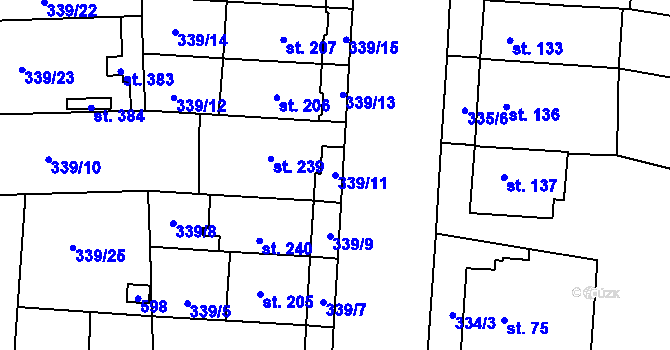 Parcela st. 339/11 v KÚ Povel, Katastrální mapa