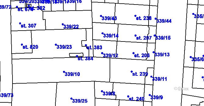 Parcela st. 339/12 v KÚ Povel, Katastrální mapa