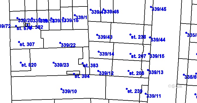 Parcela st. 339/14 v KÚ Povel, Katastrální mapa