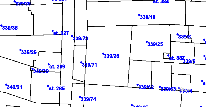 Parcela st. 339/26 v KÚ Povel, Katastrální mapa