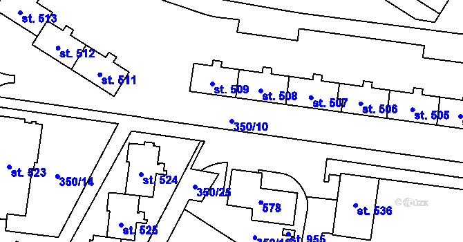 Parcela st. 350/10 v KÚ Povel, Katastrální mapa