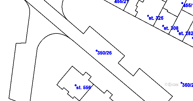 Parcela st. 350/26 v KÚ Povel, Katastrální mapa