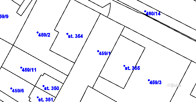 Parcela st. 459/1 v KÚ Povel, Katastrální mapa