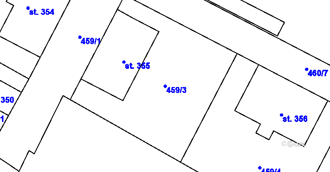 Parcela st. 459/3 v KÚ Povel, Katastrální mapa