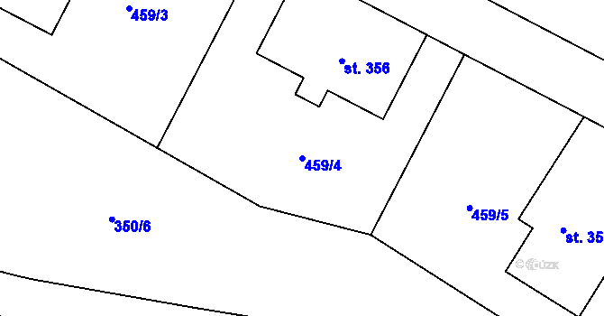 Parcela st. 459/4 v KÚ Povel, Katastrální mapa