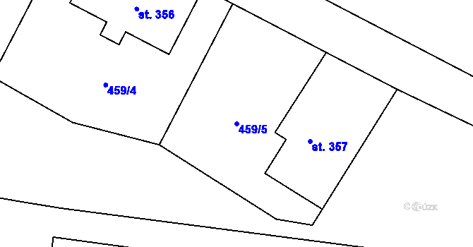 Parcela st. 459/5 v KÚ Povel, Katastrální mapa