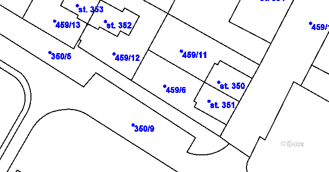 Parcela st. 459/6 v KÚ Povel, Katastrální mapa
