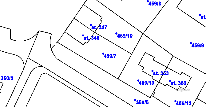 Parcela st. 459/7 v KÚ Povel, Katastrální mapa