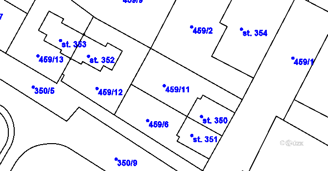 Parcela st. 459/11 v KÚ Povel, Katastrální mapa
