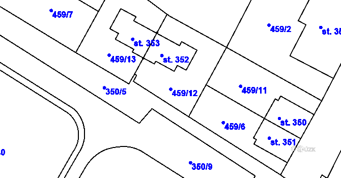 Parcela st. 459/12 v KÚ Povel, Katastrální mapa
