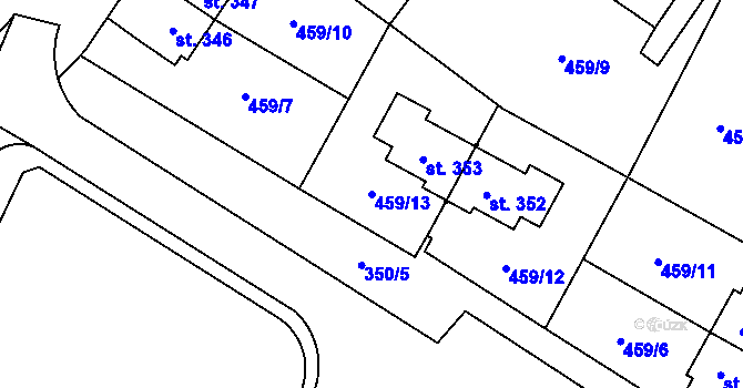 Parcela st. 459/13 v KÚ Povel, Katastrální mapa