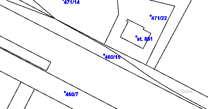 Parcela st. 460/15 v KÚ Povel, Katastrální mapa